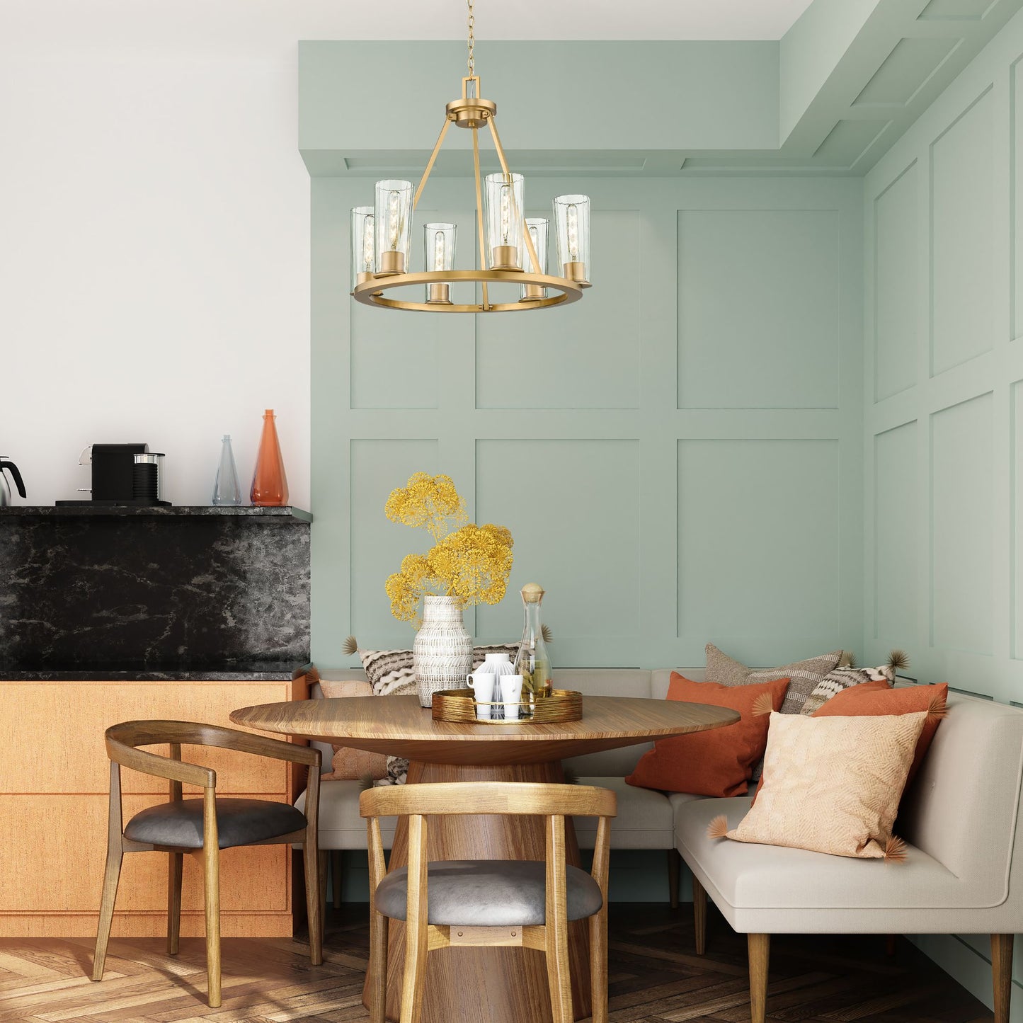 Titus 6 Light Chandelier Modern Gold