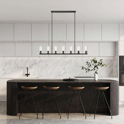 Titus 7 Light Linear Chandelier Matte Black
