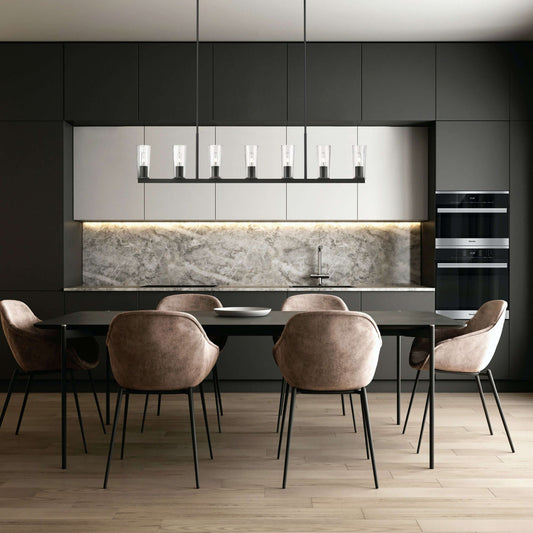 Titus 7 Light Linear Chandelier Matte Black
