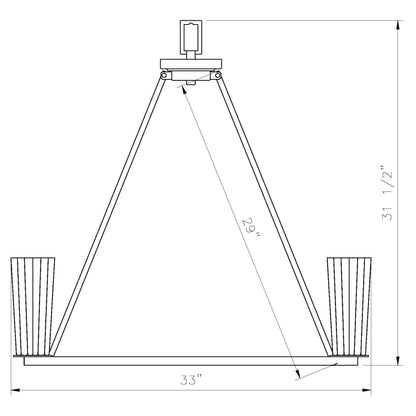 Titus 8 Light Chandelier Matte Black