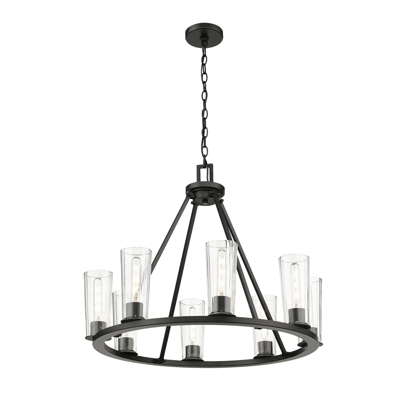 Titus 8 Light Chandelier Matte Black