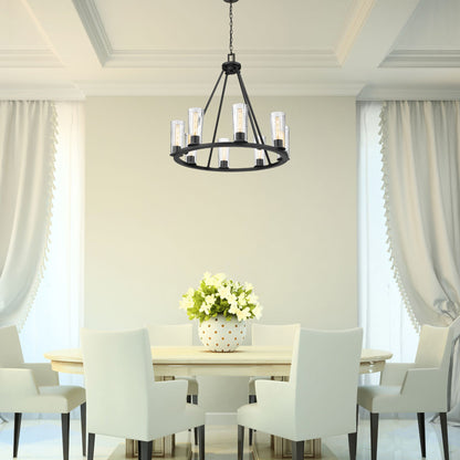 Titus 8 Light Chandelier Matte Black