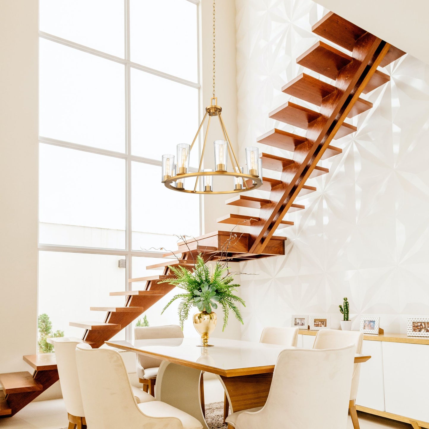 Titus 8 Light Chandelier Modern Gold