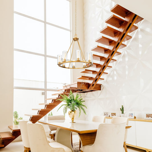 Titus 8 Light Chandelier Modern Gold