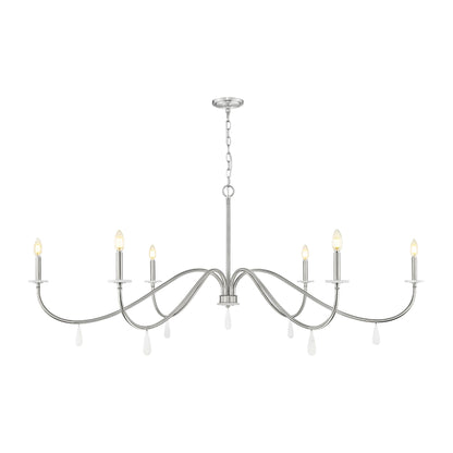 Toussant 6 Light Chandelier 
 Brushed Nickel