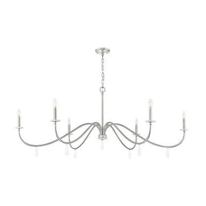 Toussant 6 Light Chandelier 
 Brushed Nickel