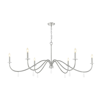 Toussant 6 Light Chandelier 
 Brushed Nickel