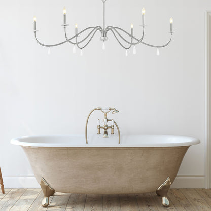 Toussant 6 Light Chandelier 
 Brushed Nickel