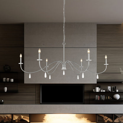 Toussant 6 Light Chandelier 
 Brushed Nickel