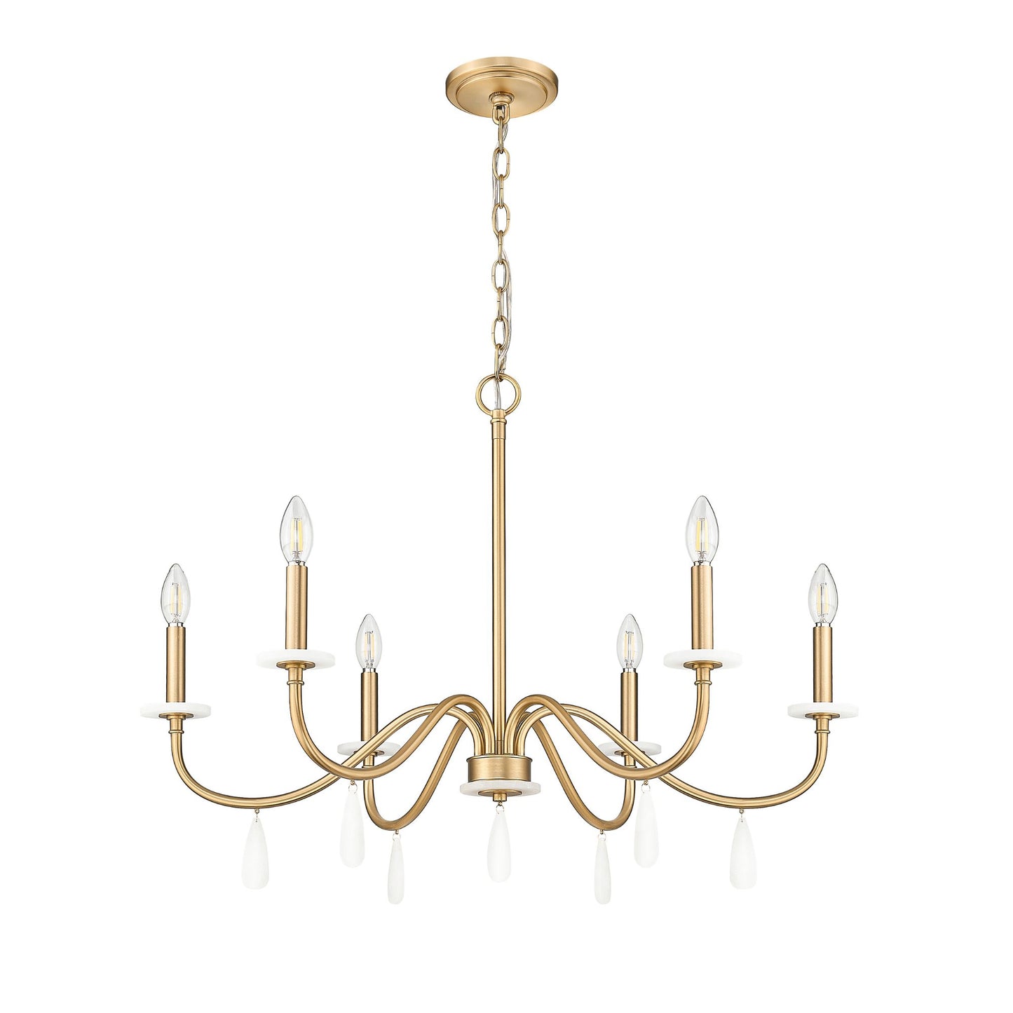 Toussant 6 Light Chandelier Modern Gold