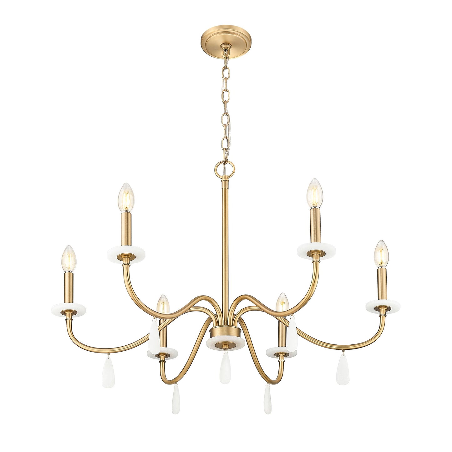 Toussant 6 Light Chandelier Modern Gold