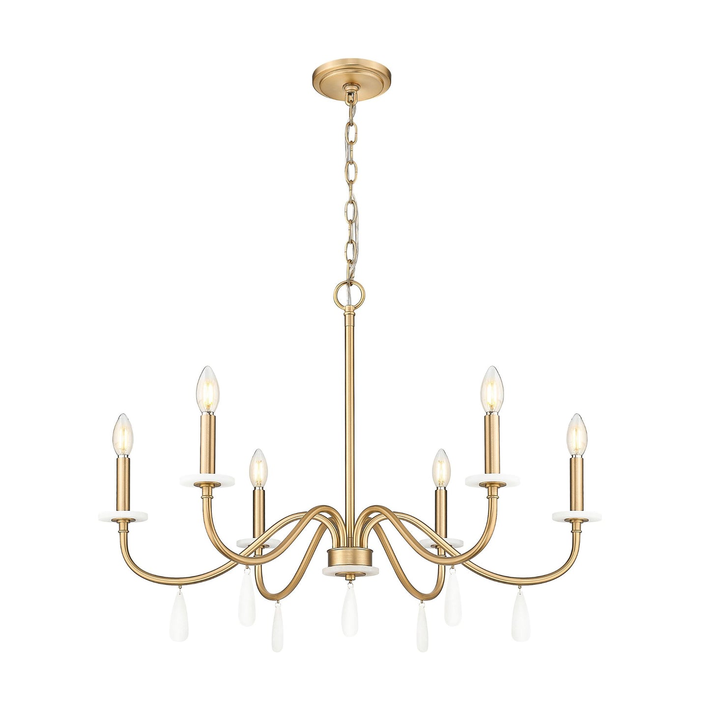 Toussant 6 Light Chandelier Modern Gold