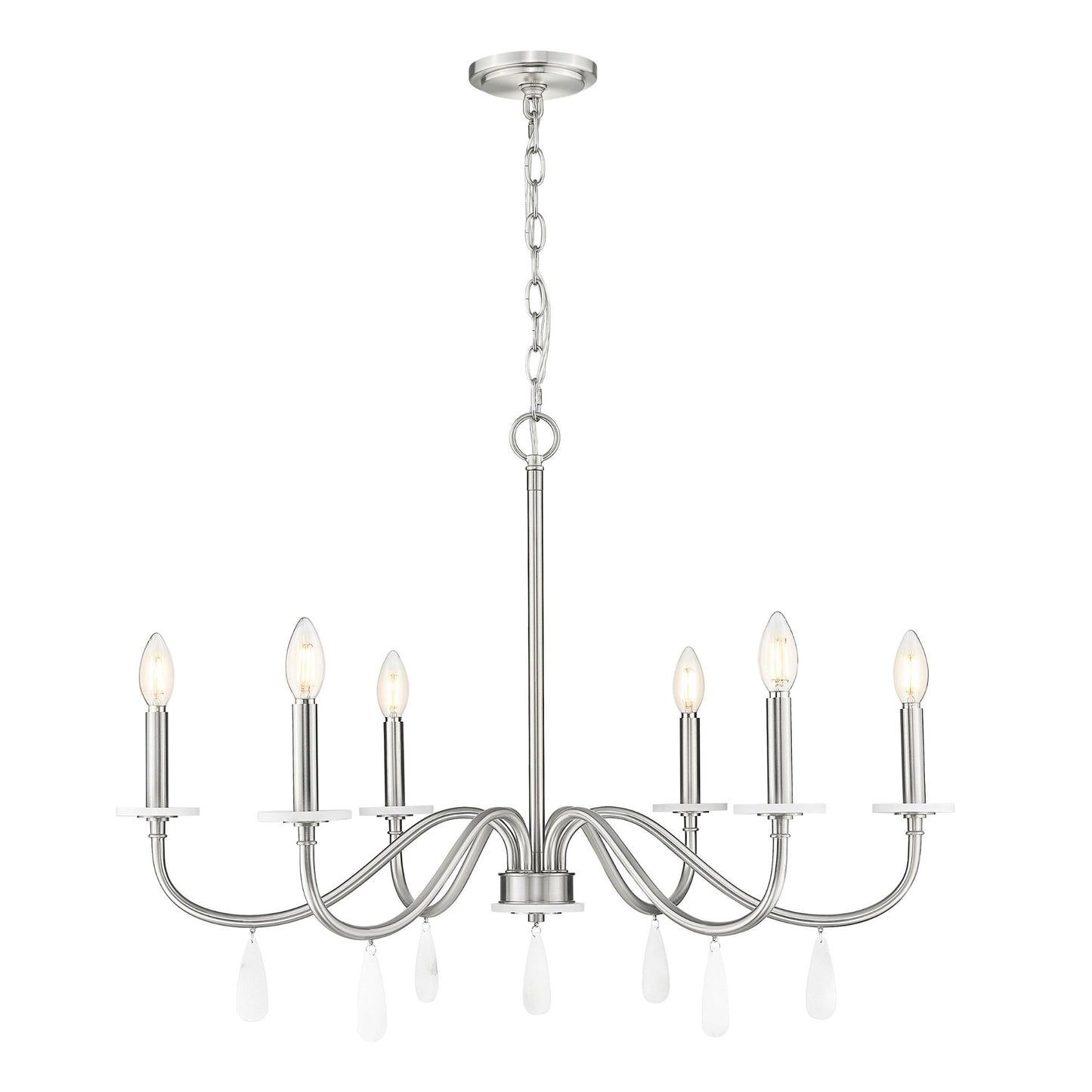 Toussant 6 Light Chandelier 
 Brushed Nickel