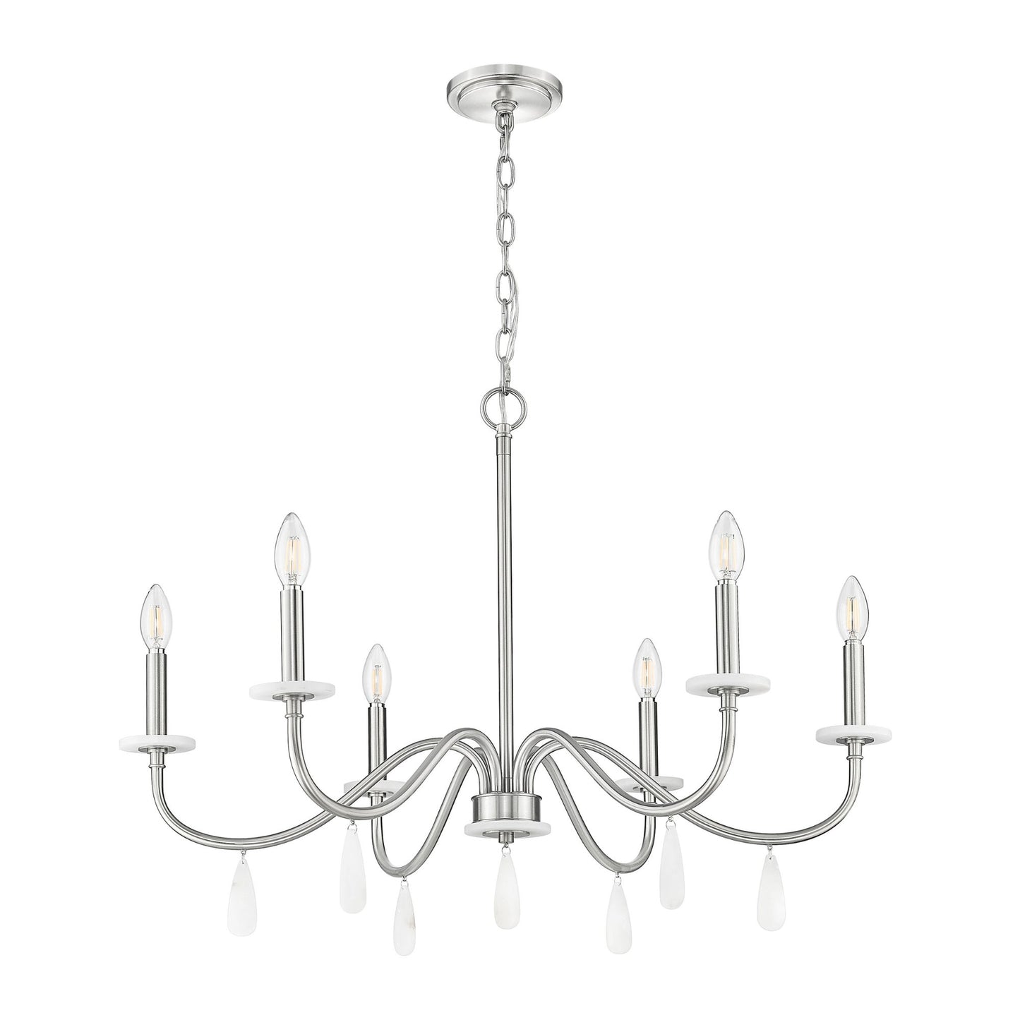 Toussant 6 Light Chandelier 
 Brushed Nickel