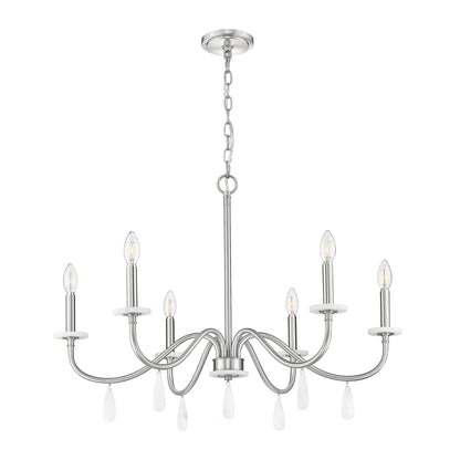 Toussant 6 Light Chandelier 
 Brushed Nickel