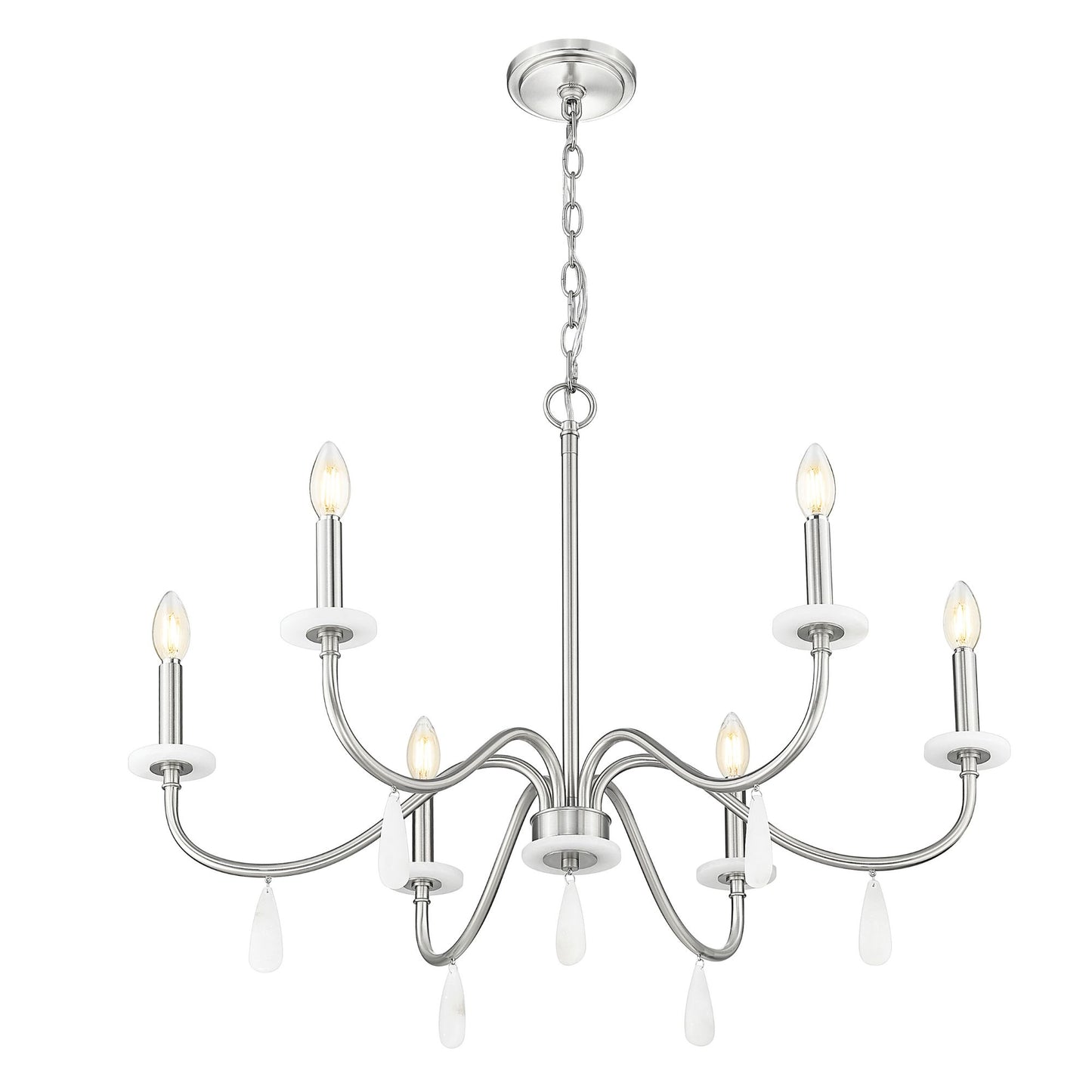Toussant 6 Light Chandelier 
 Brushed Nickel