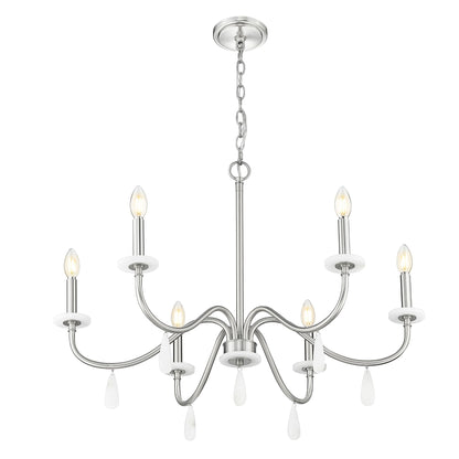 Toussant 6 Light Chandelier 
 Brushed Nickel
