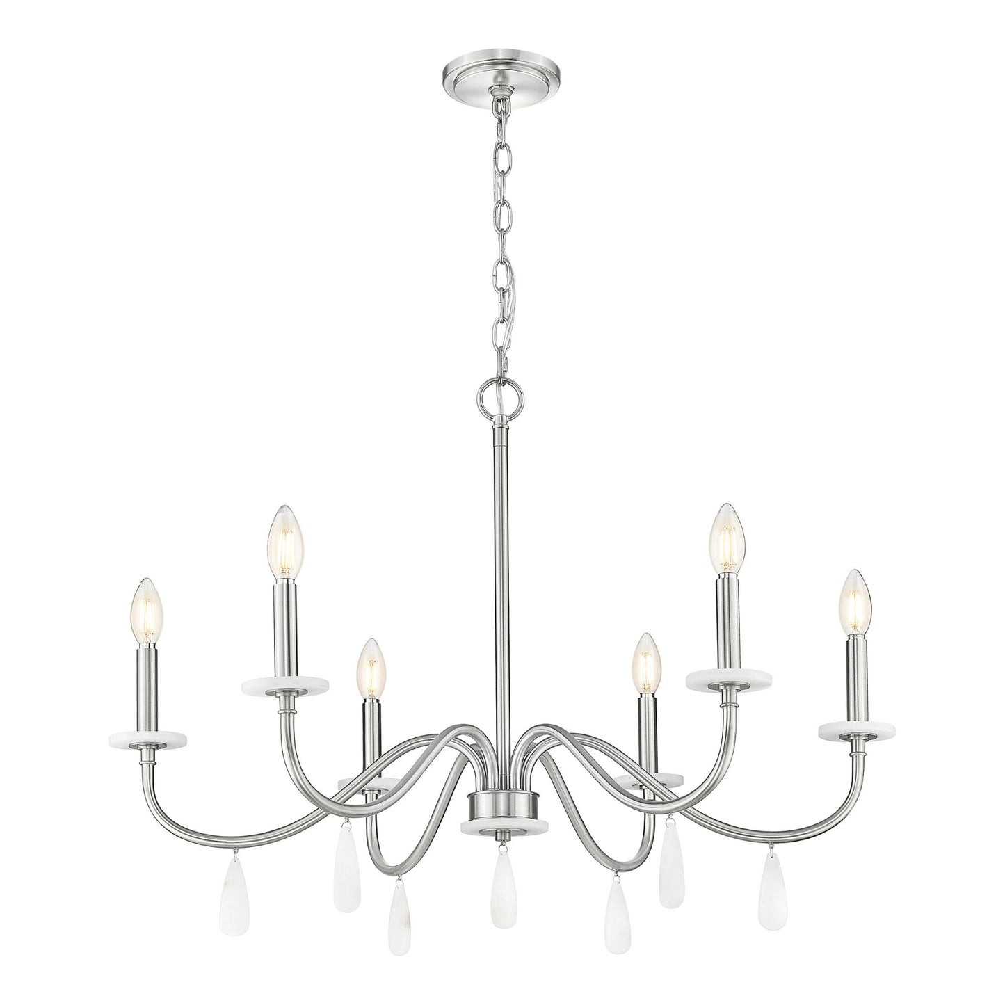 Toussant 6 Light Chandelier 
 Brushed Nickel
