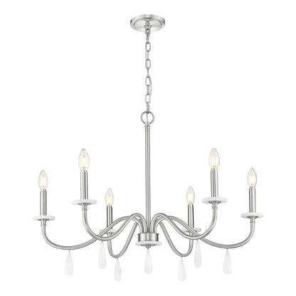 Toussant 6 Light Chandelier 
 Brushed Nickel