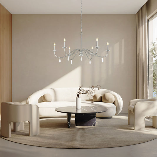 Toussant 6 Light Chandelier 
 Brushed Nickel