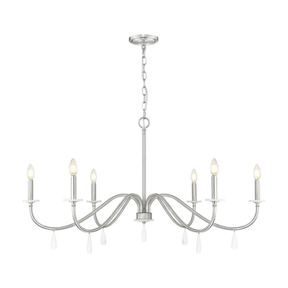 Toussant 6 Light Chandelier 
 Brushed Nickel