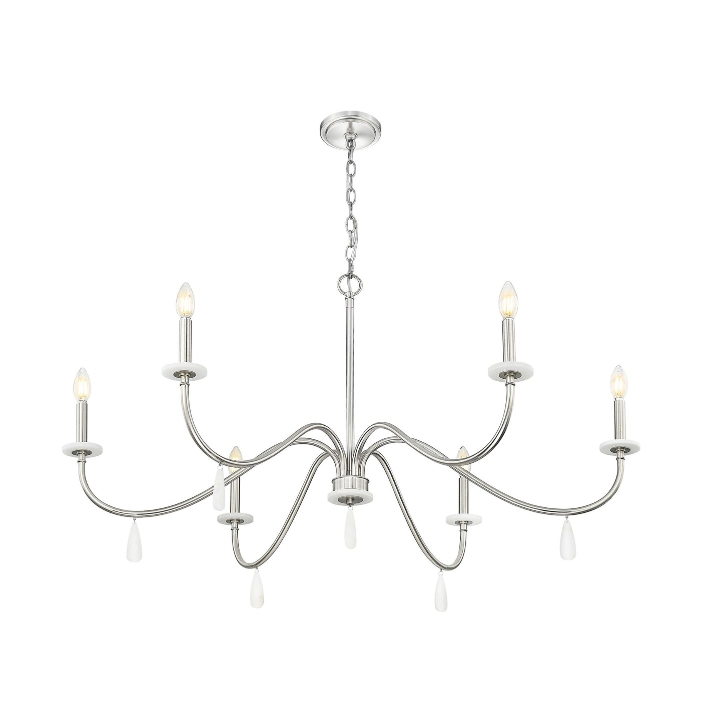 Toussant 6 Light Chandelier 
 Brushed Nickel