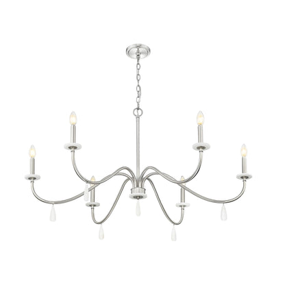 Toussant 6 Light Chandelier 
 Brushed Nickel