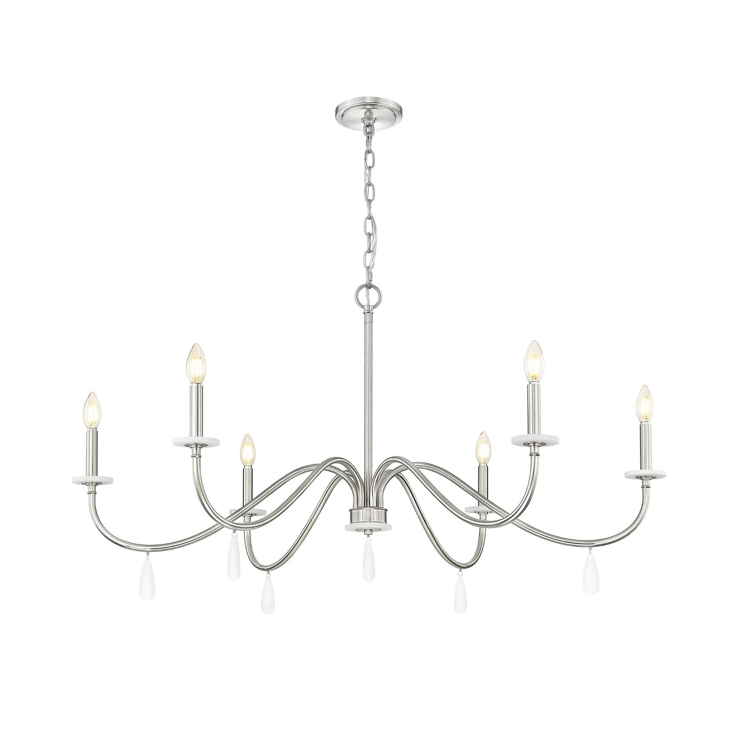 Toussant 6 Light Chandelier 
 Brushed Nickel