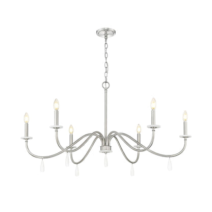 Toussant 6 Light Chandelier 
 Brushed Nickel