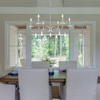 Toussant 6 Light Chandelier 
 Brushed Nickel