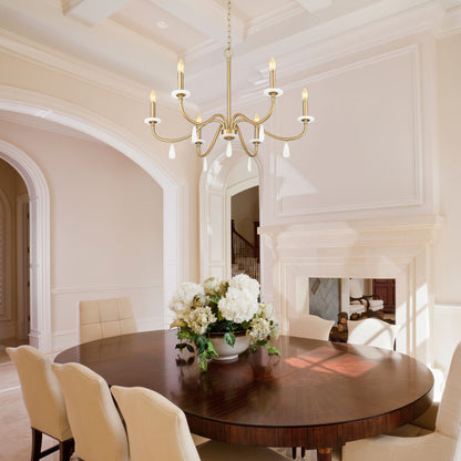 Toussant 6 Light Chandelier Modern Gold