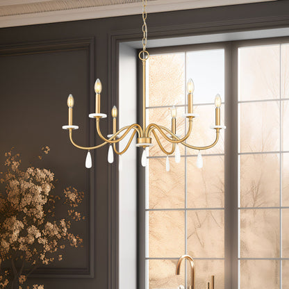 Toussant 6 Light Chandelier Modern Gold