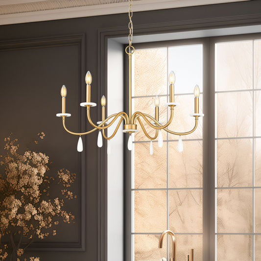 Toussant 6 Light Chandelier Modern Gold