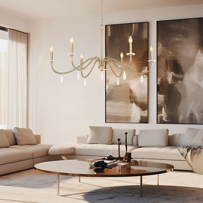 Toussant 6 Light Chandelier Modern Gold