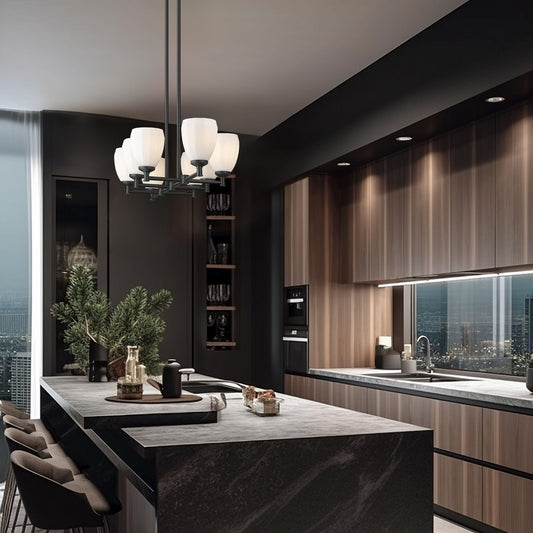 Oren 8 Light Linear Chandelier Matte Black