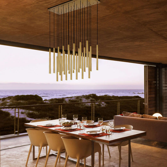 Forest LED 23 Light Linear Chandelier Modern Gold