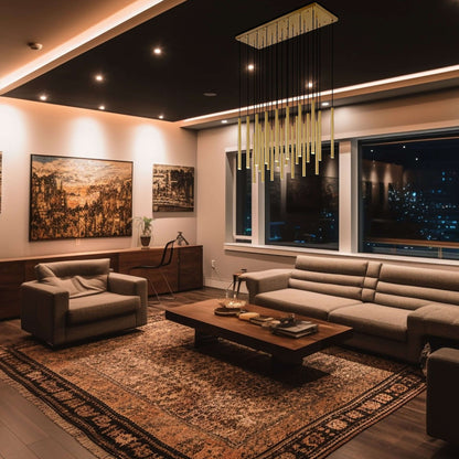 Forest LED 23 Light Linear Chandelier Modern Gold