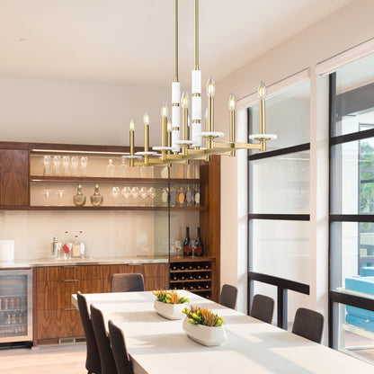 Kaden 10 Light Linear Chandelier Modern Gold