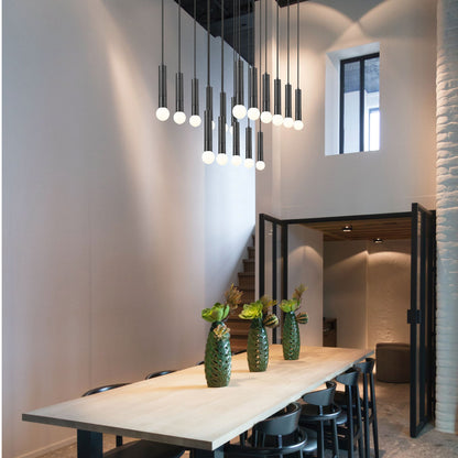 Stari 17 Light Linear Chandelier Matte Black