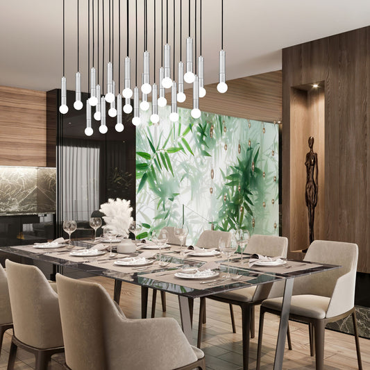 Stari 23 Light Linear Chandelier Brushed Nickel