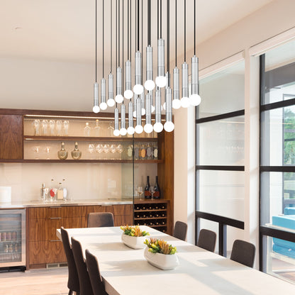 Stari 23 Light Linear Chandelier Brushed Nickel
