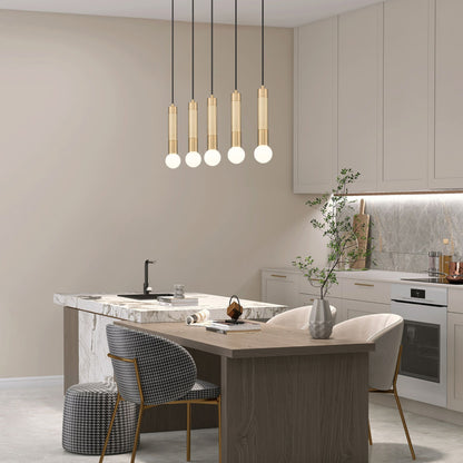 Stari 5 Light Linear Chandelier Modern Gold