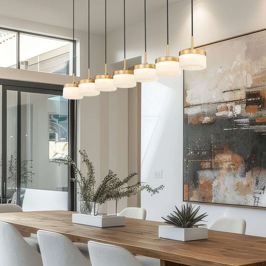 Renaud LED 7 Light Linear Chandelier Modern Gold