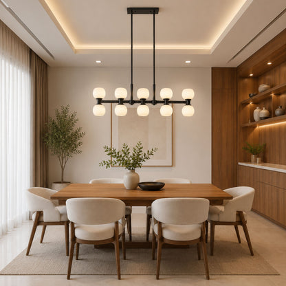 Artemis 10 Light Linear Chandelier Matte Black