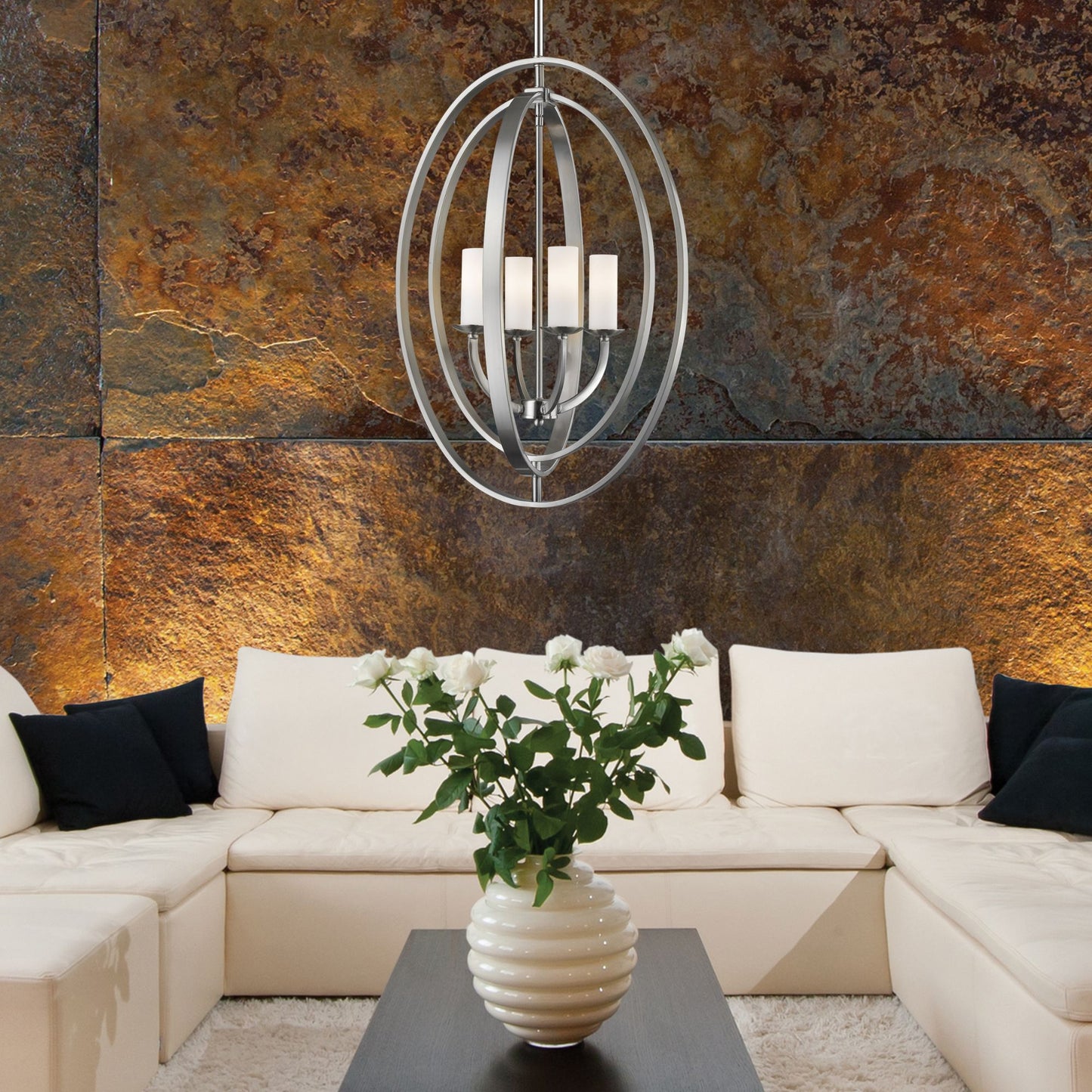 Ashling 4 Light Chandelier Brushed Nickel