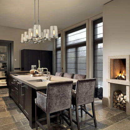 Callista 8 Light Linear Chandelier Polished Nickel