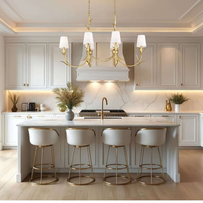 Aslin 6 Light Linear Chandelier Gold Leaf