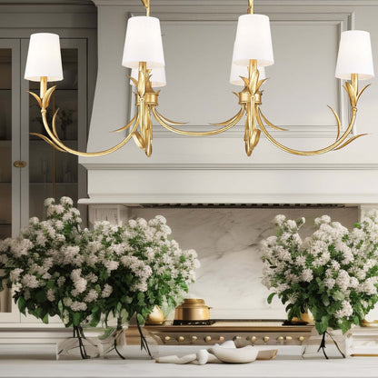 Aslin 6 Light Linear Chandelier Gold Leaf