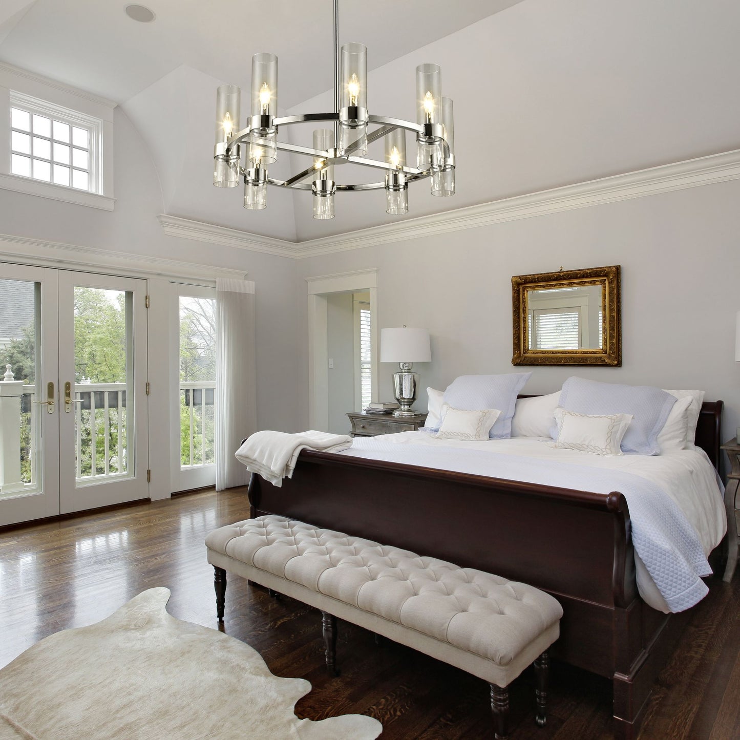Datus 8 Light Chandelier Polished Nickel