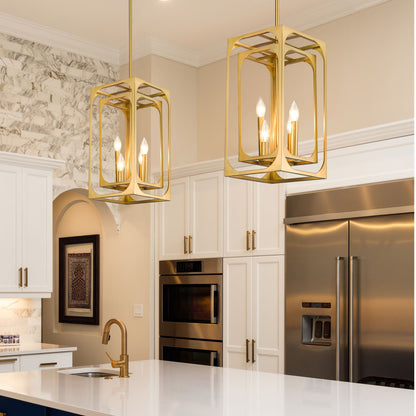 Easton 4 Light Chandelier Rubbed Brass